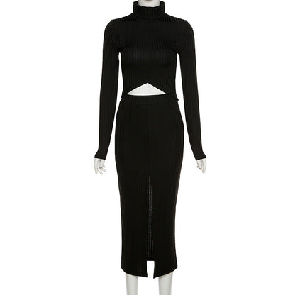 Sexy Long Sleeve Shirts+ High Waist Skirt Suits-Sexy Dresses-Free Shipping at meselling99