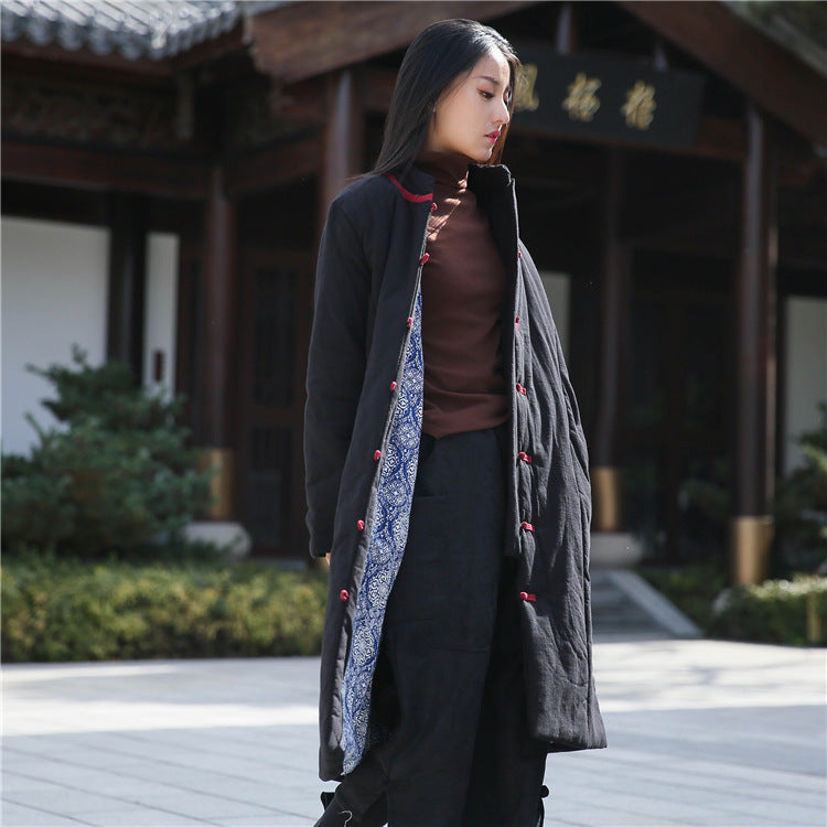 Retro Vintage Cotton-Linen Women's Coat