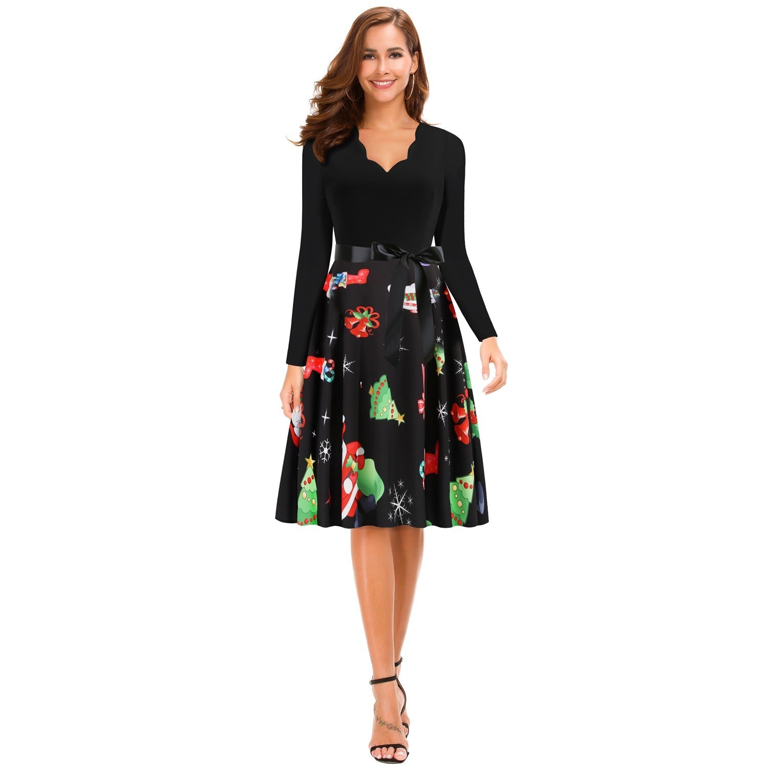 Women Christmas Long Sleeves Vintage Winter Dresses-Vintage Dresses-Free Shipping at meselling99