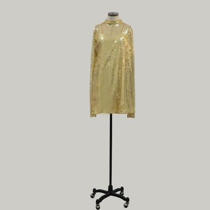 Sexy Stand Collar Sequined Party Dresses-Dresses-Free Shipping at meselling99