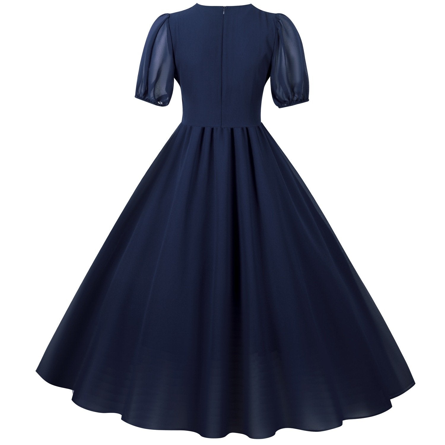 Chiffon Vintage Short Sleeves Dresses-Maxi Dresses-Free Shipping at meselling99