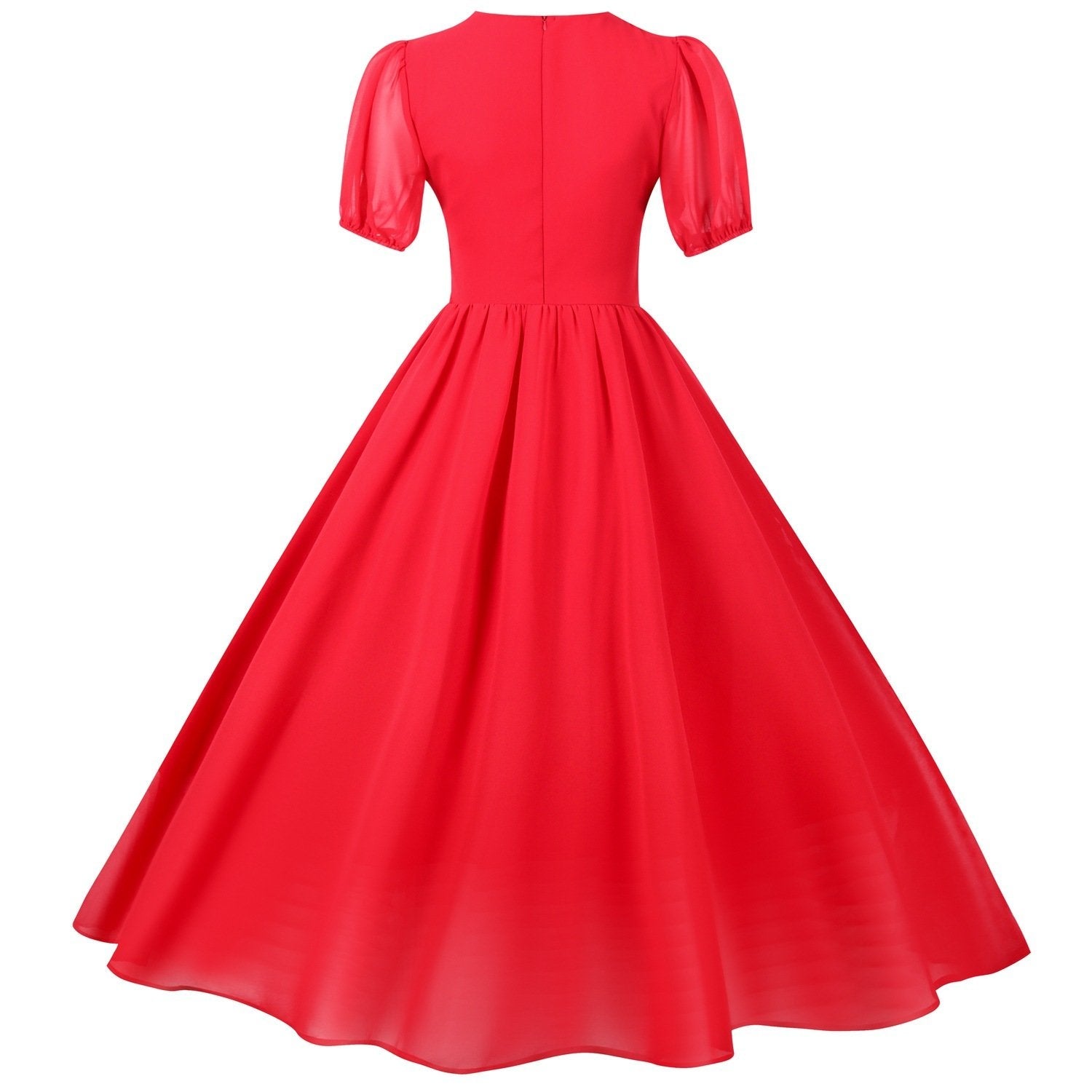 Chiffon Vintage Short Sleeves Dresses-Maxi Dresses-Free Shipping at meselling99