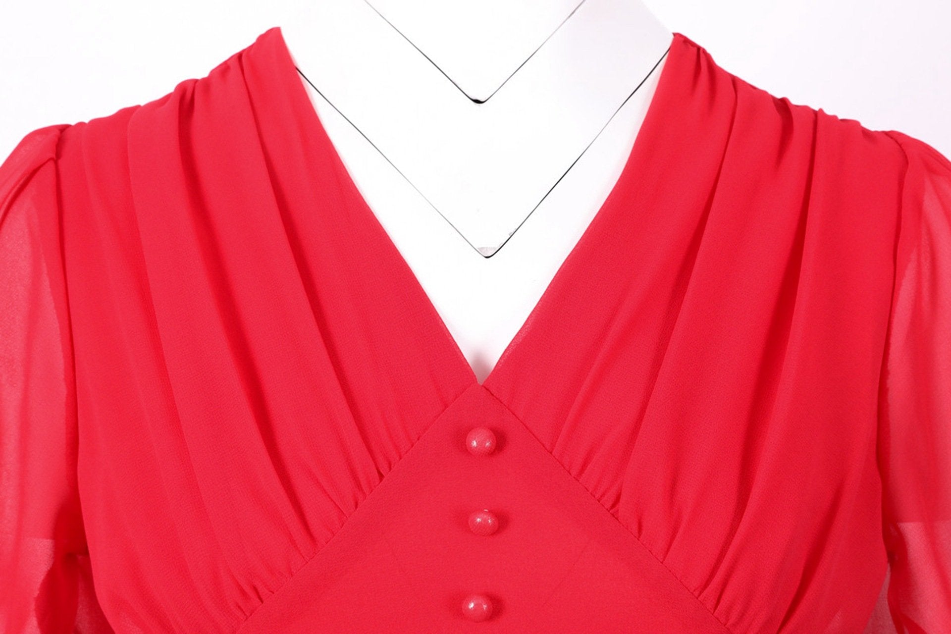 Chiffon Vintage Short Sleeves Dresses-Maxi Dresses-Free Shipping at meselling99
