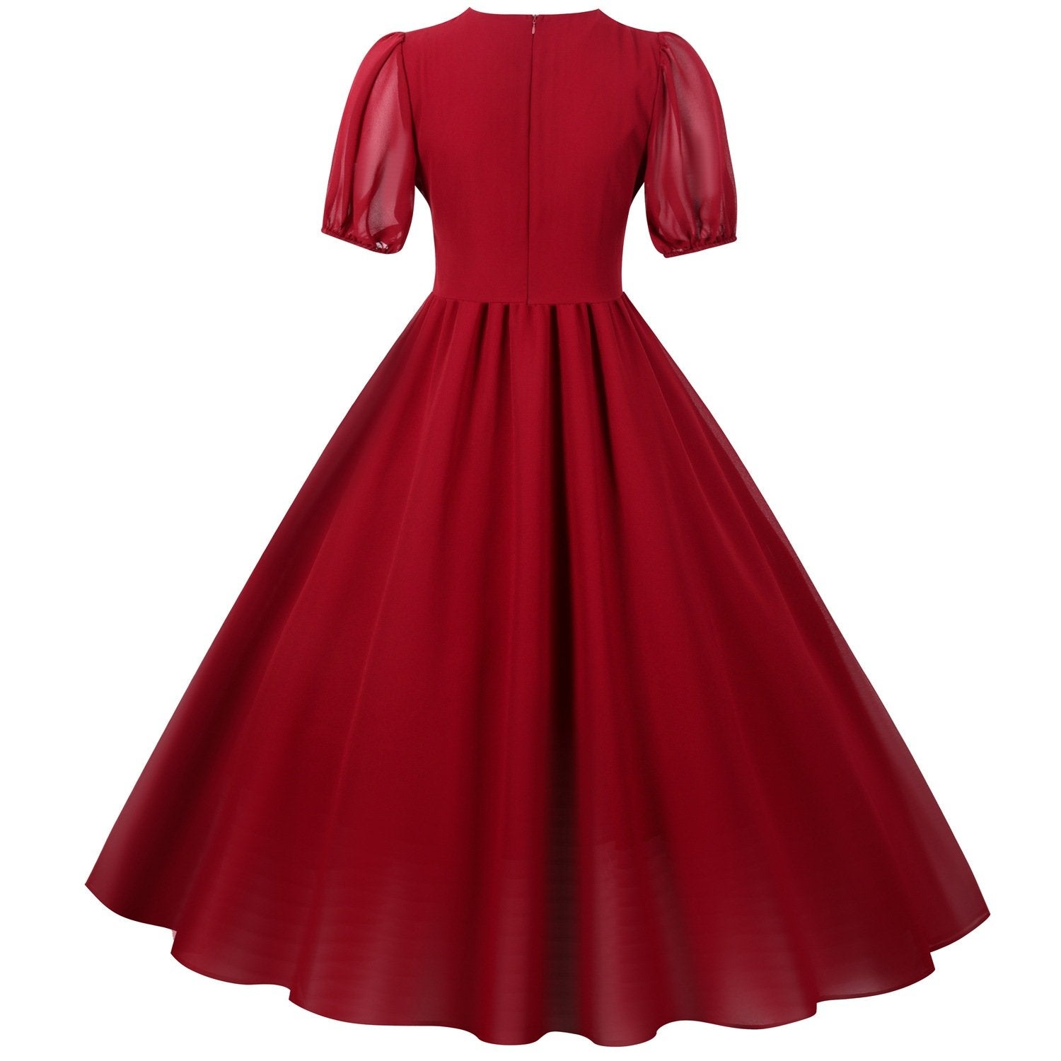 Chiffon Vintage Short Sleeves Dresses-Maxi Dresses-Free Shipping at meselling99