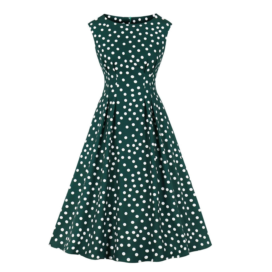 Women Summer Dot Print Retro Dresses-Vintage Dresses-Apricot-S-Free Shipping at meselling99