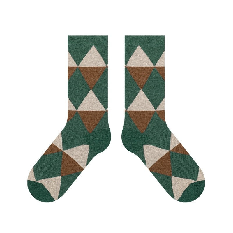 Women's Vintage Diamond Pattern Socks