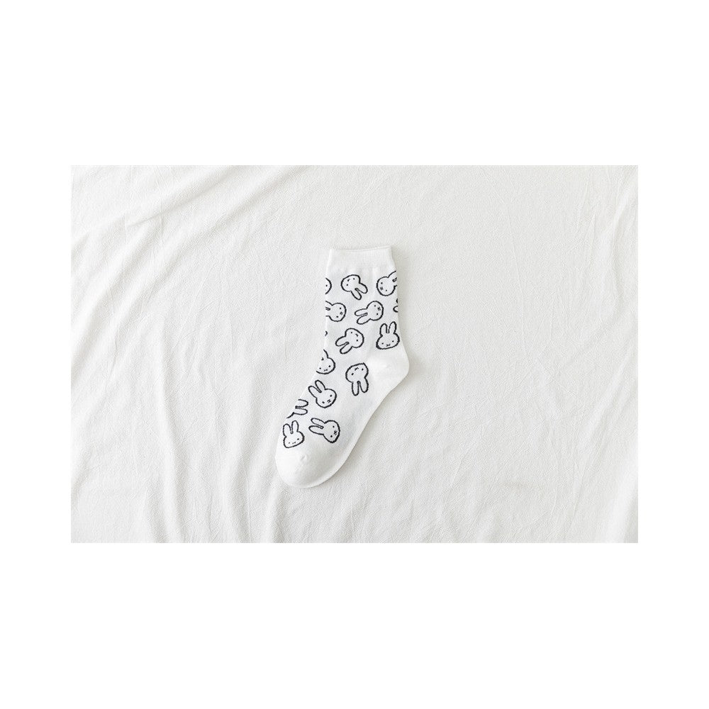 Cute Cartoon Rabbit Simple Cotton Socks