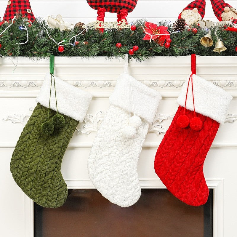 Knitted Wool Gift Socks Christmas Decoration