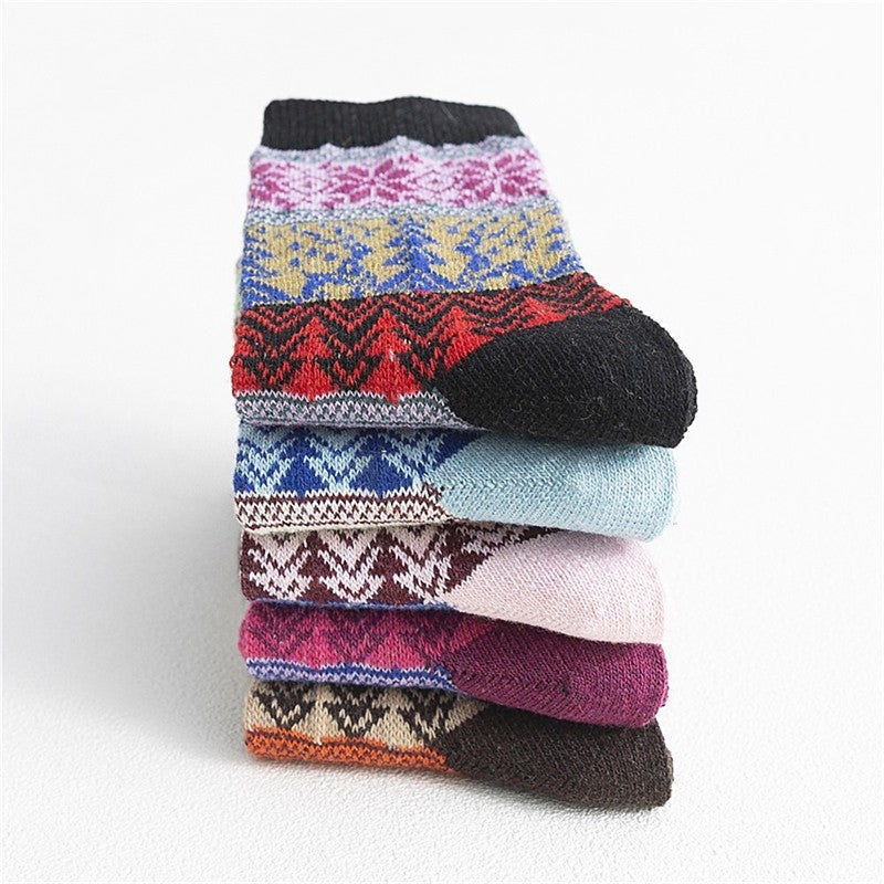 Comfy Breathable Print Mid-Calf Length Sock(A Set Of Five Pairs)