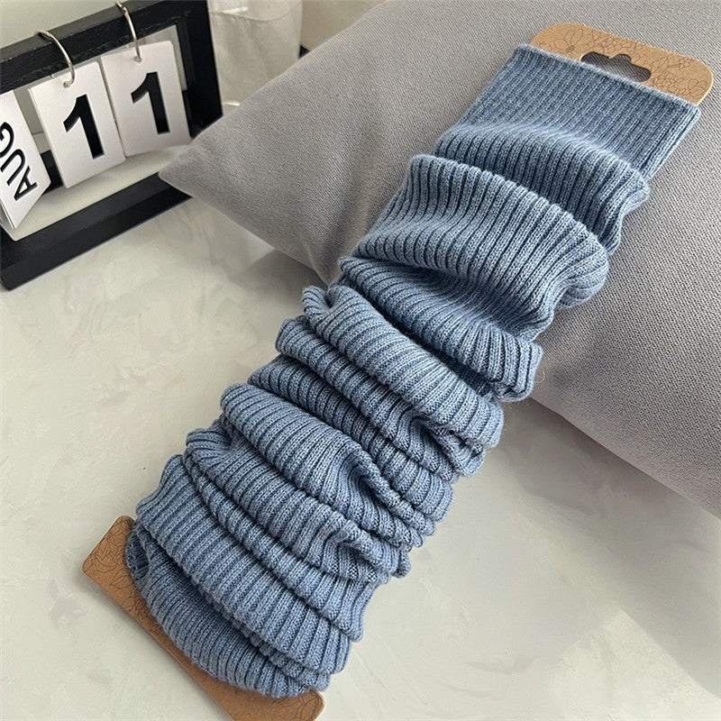 Long Knitted Leg Sleeves In Solid Color