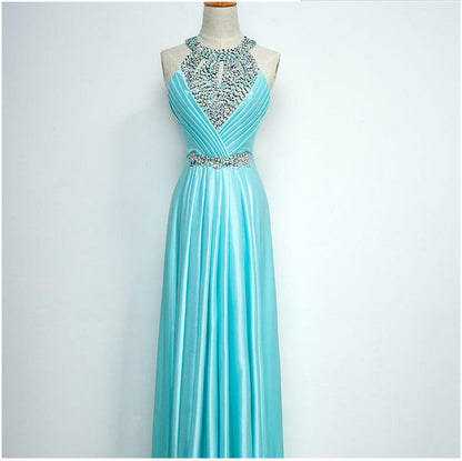 Elegant Halter Sleeveless Evening Dresses