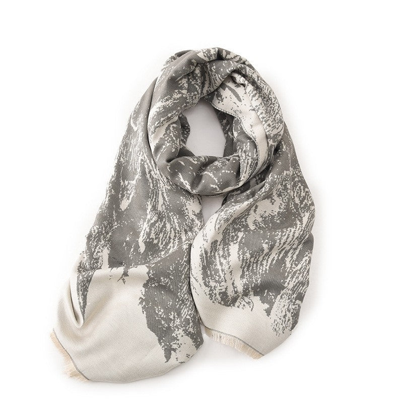 Contrast Color Winter Warm Imitation Cashmere Scarf