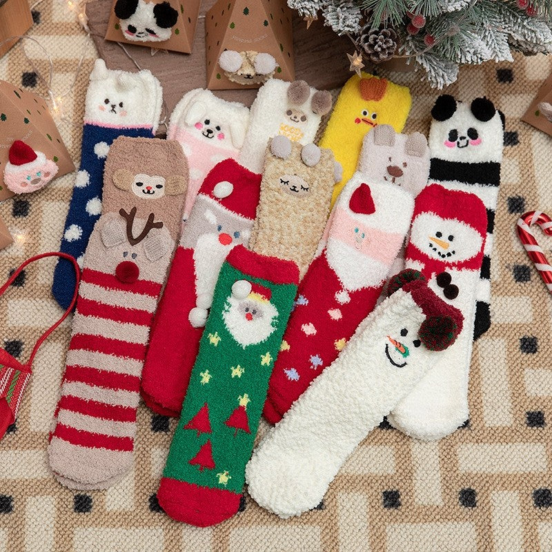 Christmas Lovely Coral Fleece Socks