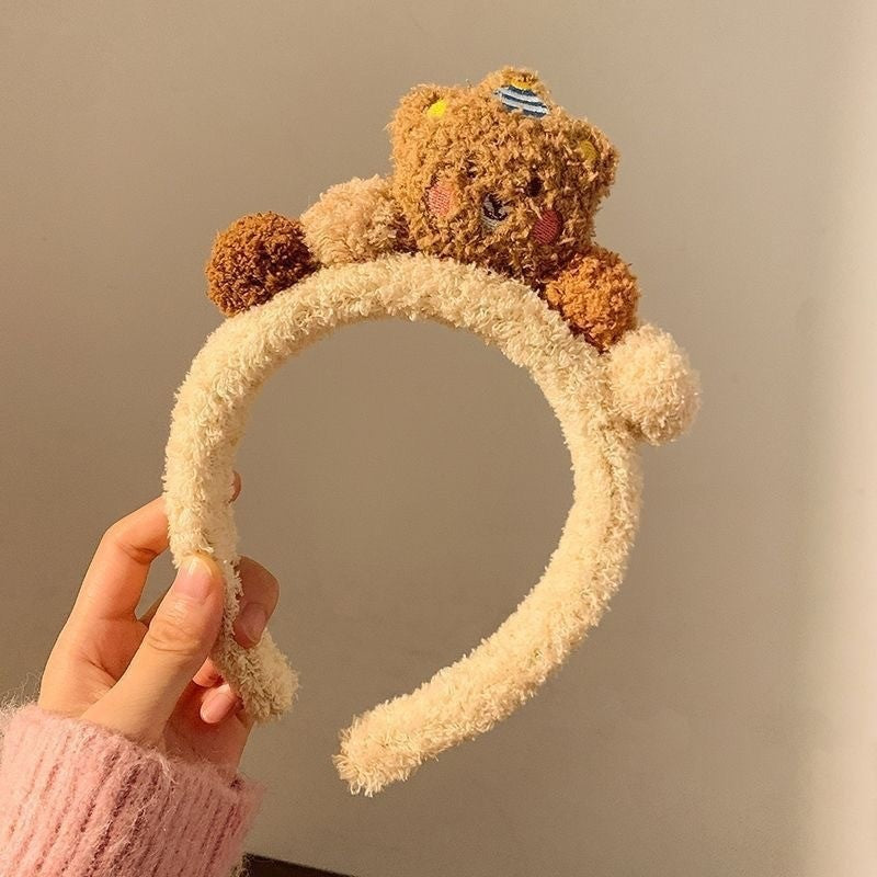 Funny Cute Cartoon Patchwork Face Wash Headband Hair Band