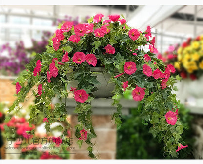 Artificial Morning Glory Flowers – Fake Vine Flowers, Plastic Hanging Decor