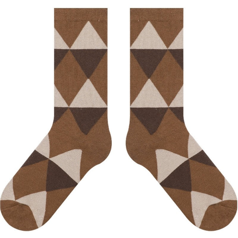 Women's Vintage Diamond Pattern Socks