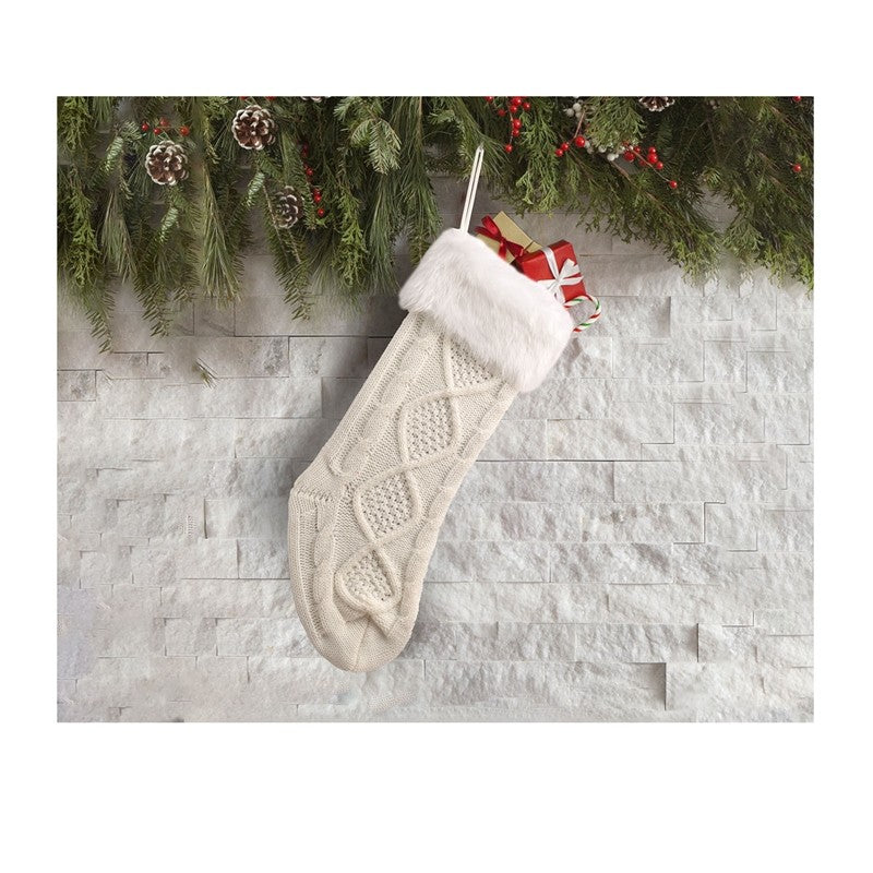 Knitted Wool Sock Gift Bag Christmas Decoration