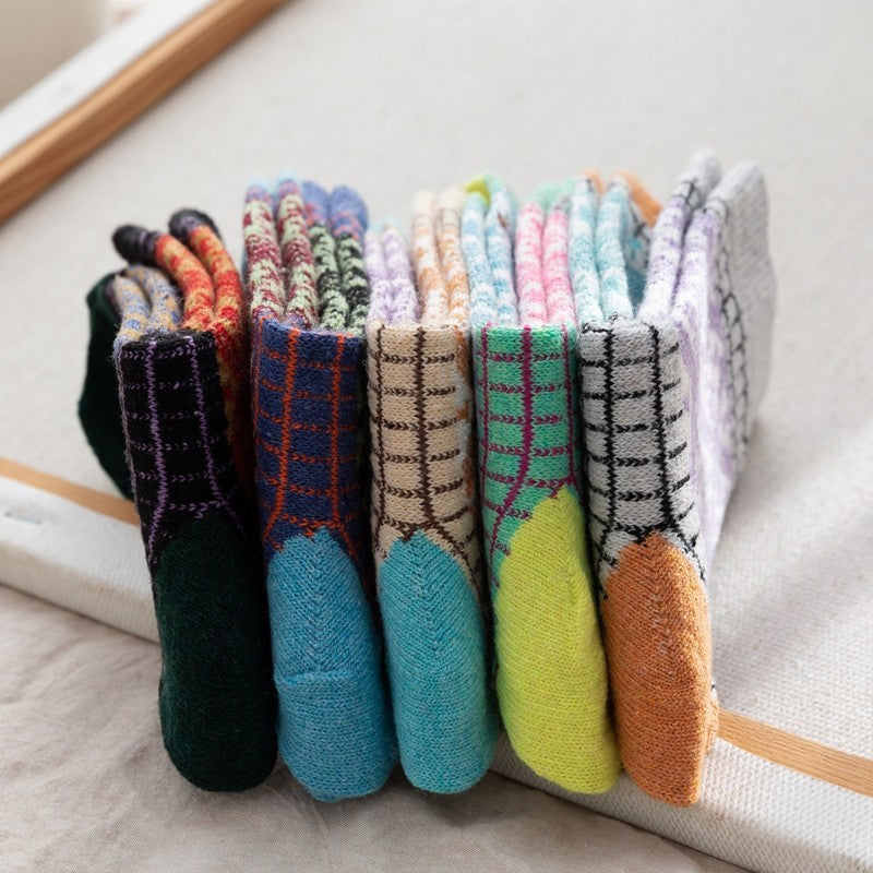 Thick Simple Breathable Mid-Calf Length Sock(A Set Of Five Pairs)