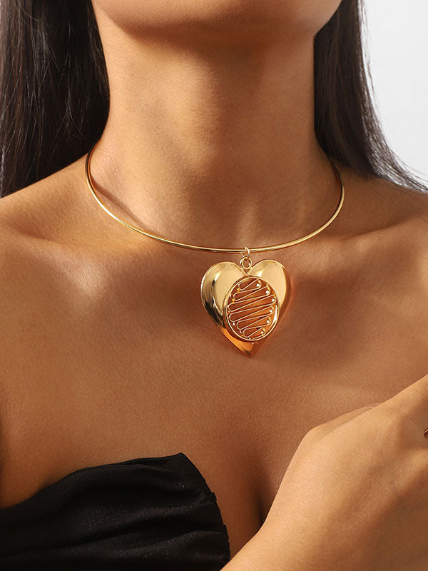 Heart Shape Hollow Necklaces Accessories