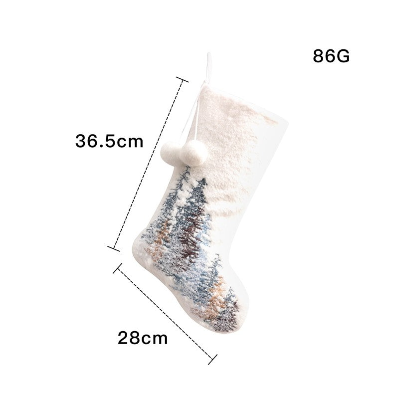 Snowflake Forest Sock Gift Bag Christmas Decoration
