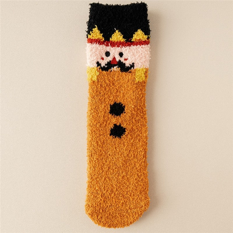 Christmas Cartoon Coral Fleece Terry Socks