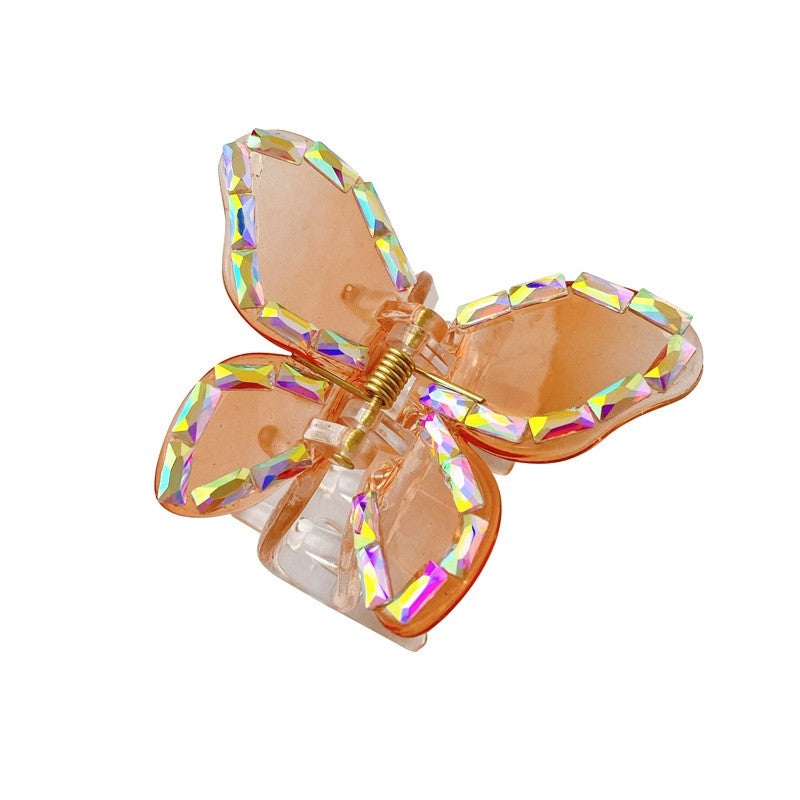 Pearl Rhinestone Butterfly Hair Claw Clip