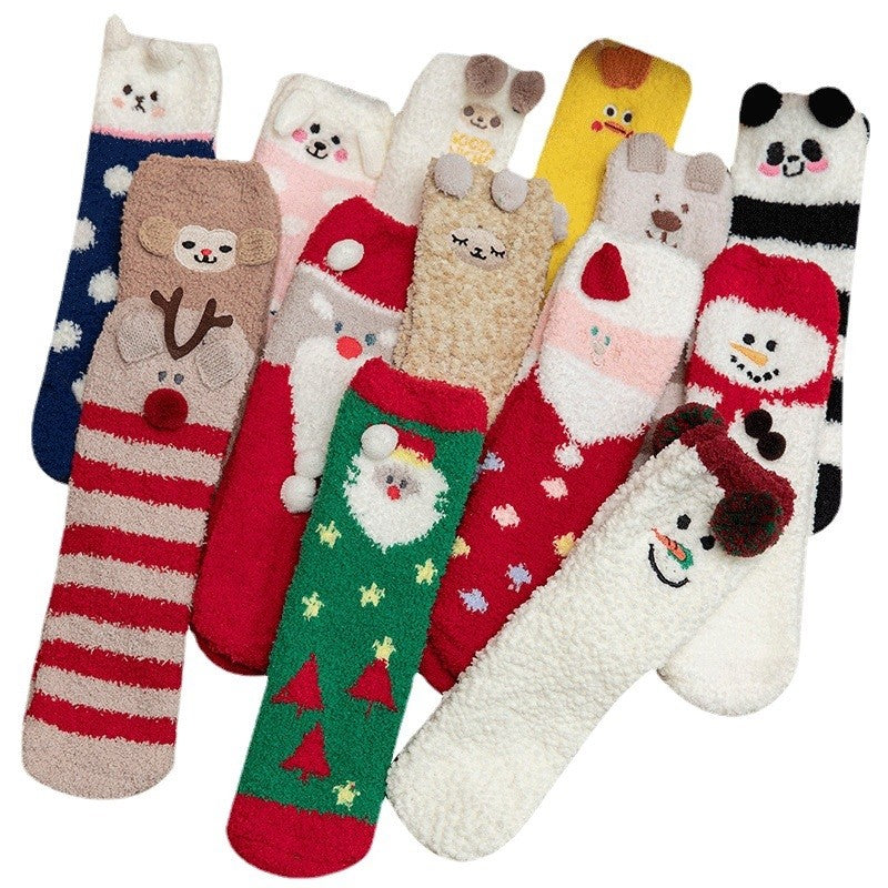 Christmas Lovely Coral Fleece Socks