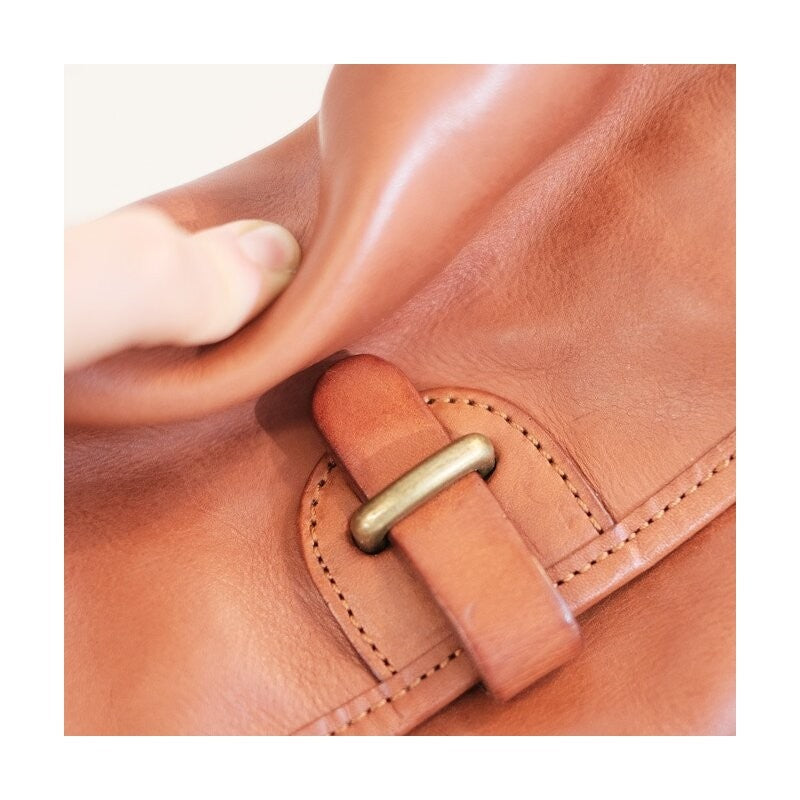 Vintage Leather Crossbody Messenger Bag