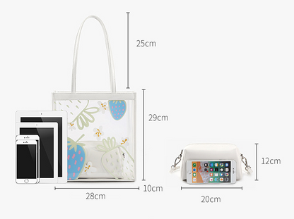 Summer Trasparent Jelly Large Capacity Shoudler Bags-STYLEGOING
