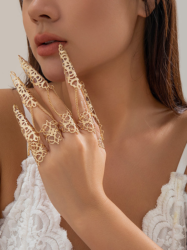 Chains Geometric Hollow Nail Protectors