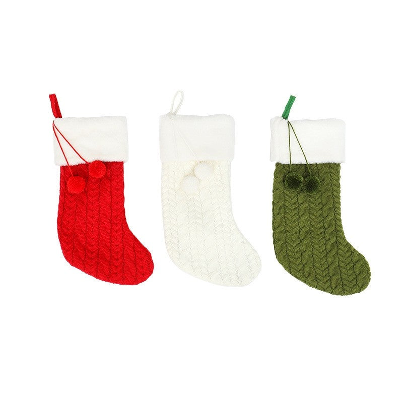 Knitted Wool Gift Socks Christmas Decoration