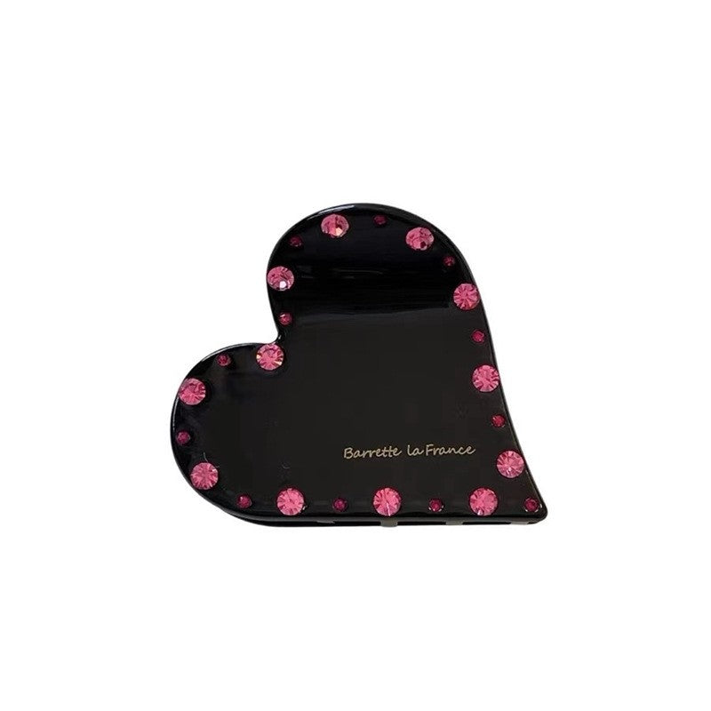 Rhinestone Heart Shaped Hair Claw Clip