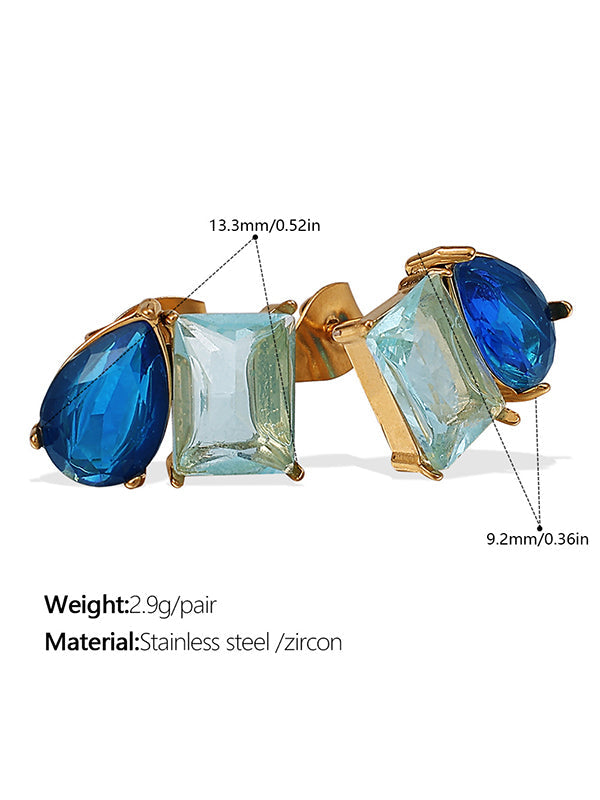 Geometric Rhine Stones Earrings Accessories