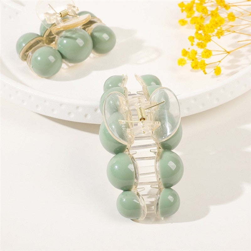 Minimalist Green Pearl Shark Claw Clip