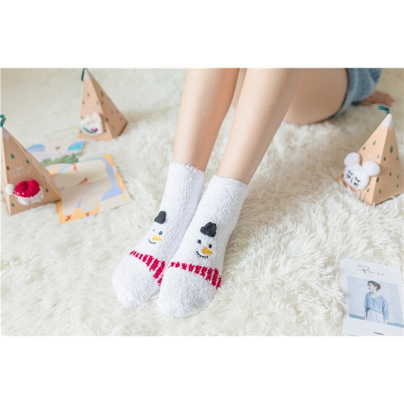 Cat Fox Deer Zebra Santa Snowman Mid-Calf Socks