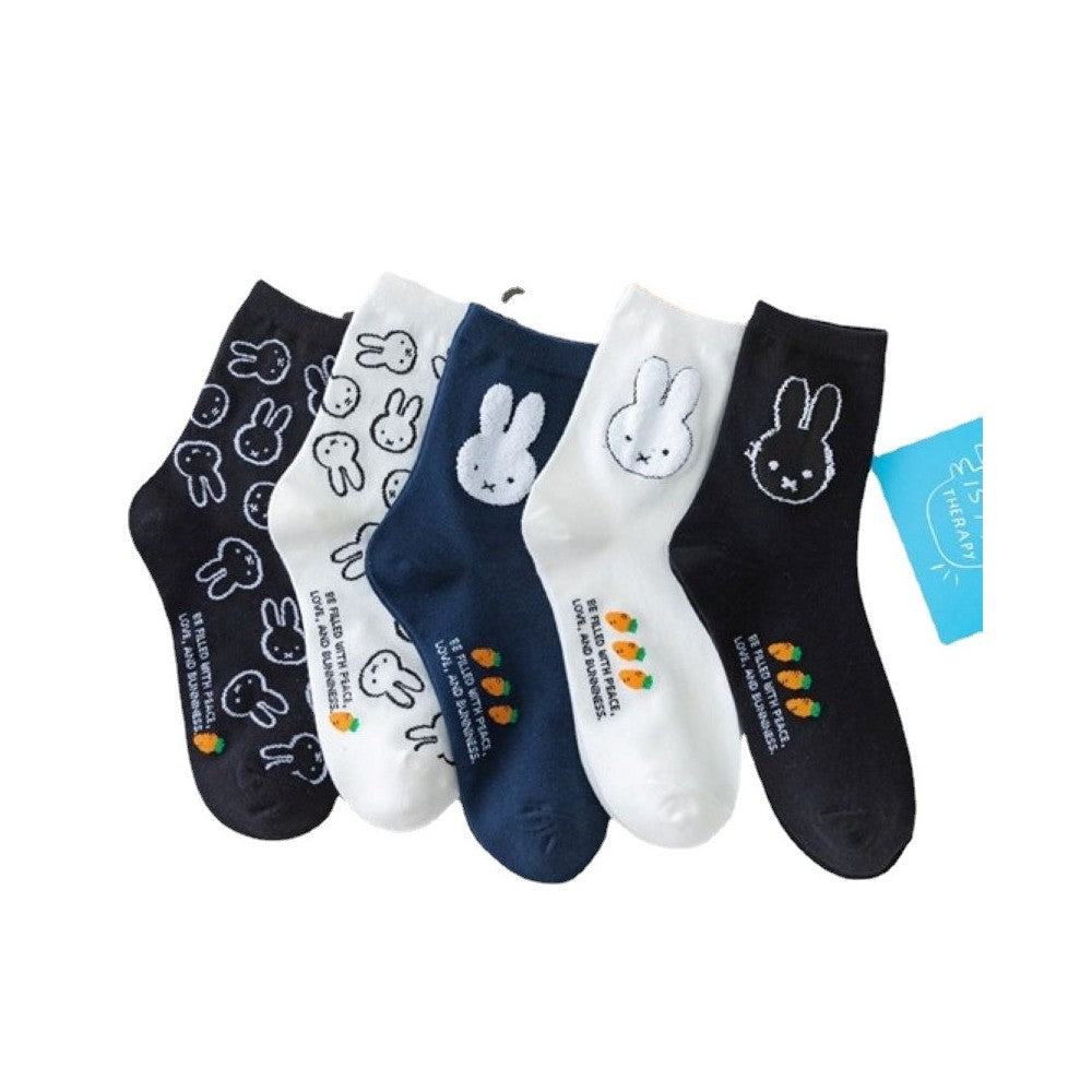 Cute Cartoon Rabbit Simple Cotton Socks