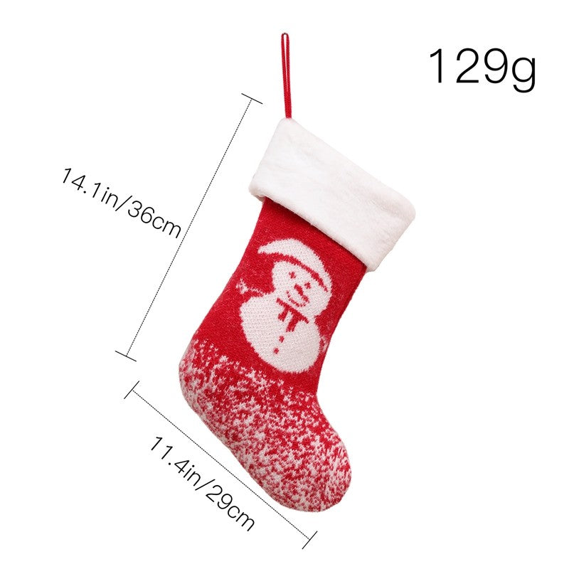 Large Knitted Snowman Old Man Sock Gift Bag Christmas Decoration