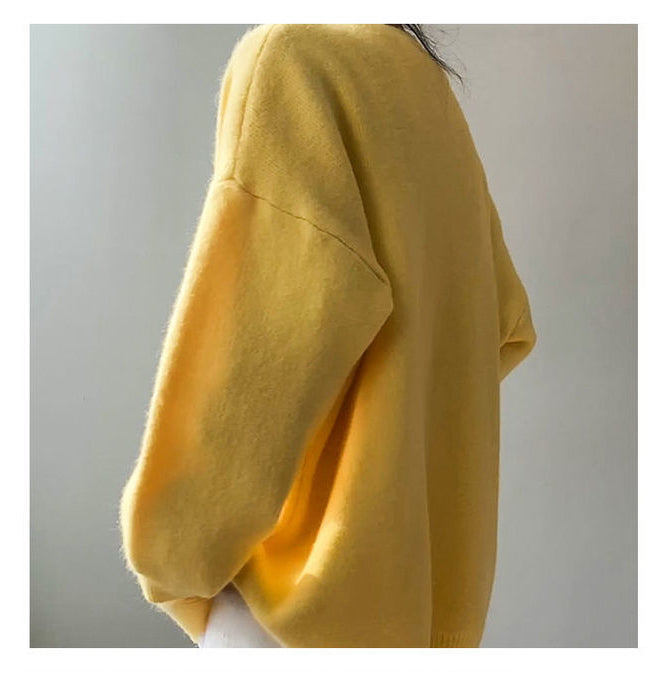 Loose Knit Cardigan – Oversized V-Neck Sweater | Soft & Cozy Casual Pullover