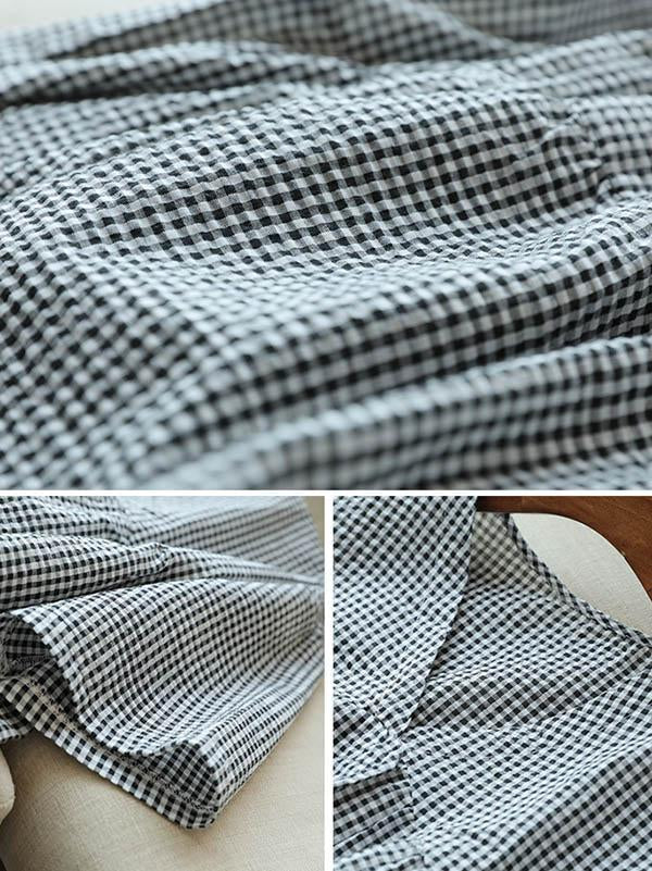 Meselling99 Original Black&White Plaid V-Neck Dress-Maxi Dress-BLACK&WHITE PLAID-FREE SIZE-Free Shipping at meselling99