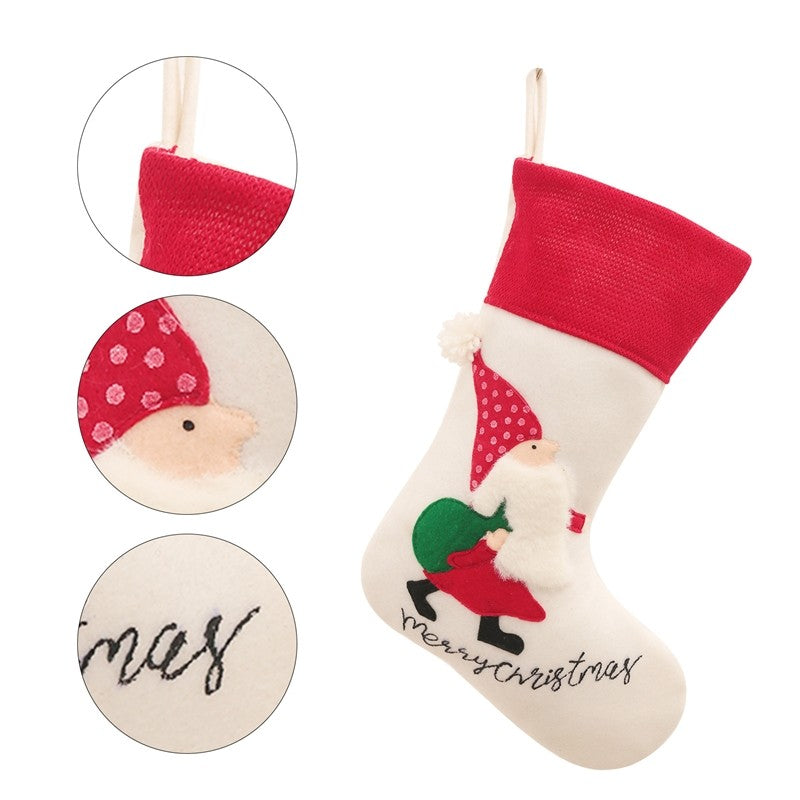 Faceless Santa Sock Gift Bag Christmas Decoration