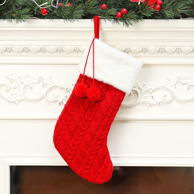 Knitted Wool Gift Socks Christmas Decoration