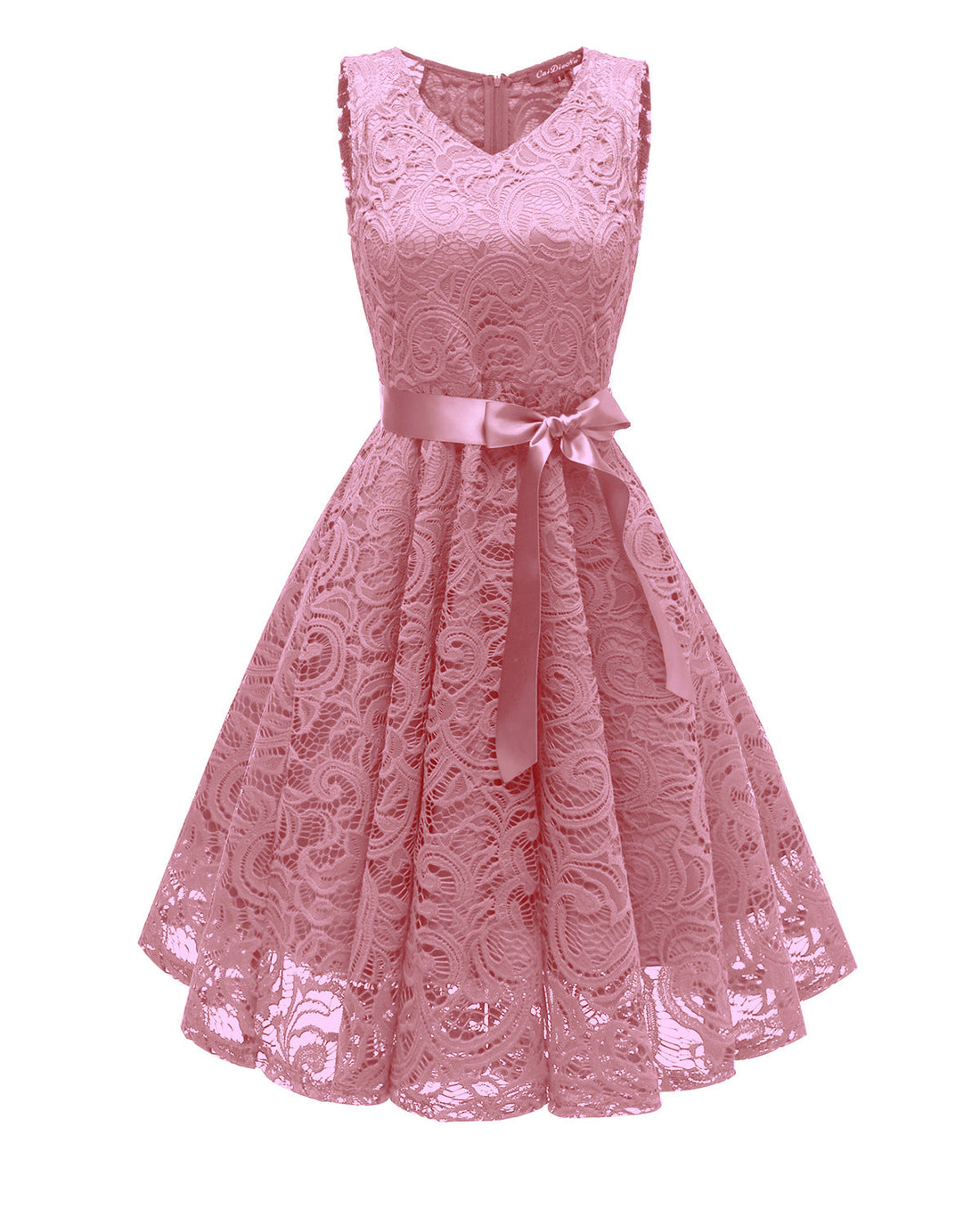 Sexy V Neck Lace Bridesmaid Dresses-Dresses-Free Shipping at meselling99