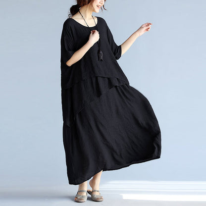 Plus Sizes Summer Women Linen Long Dresses-Dresses-Free Shipping at meselling99
