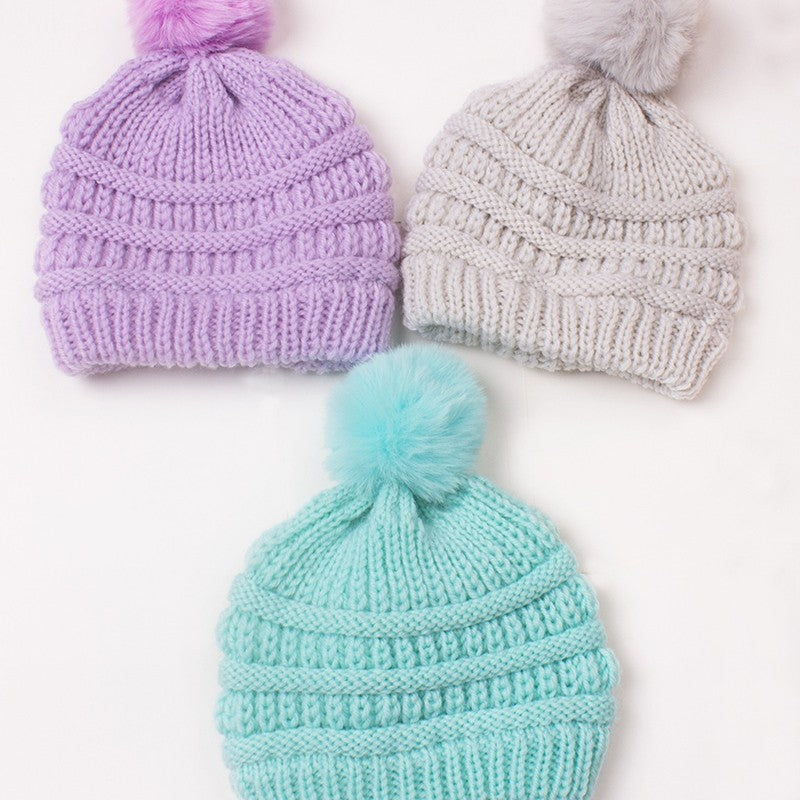 Baby's Pom Pom Knitted Hat