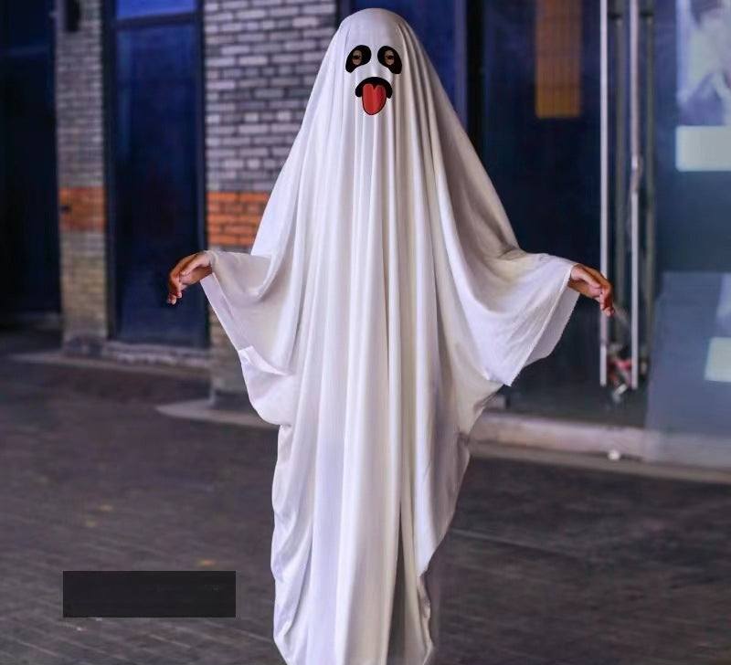 Cross Halloween horror dress up cos party white costume masquerade party children adult ghost cape cape