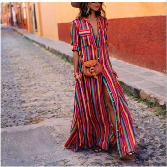 Plus Size Boho Maxi Dress – Flowy Long Bohemian Summer Dress for Women