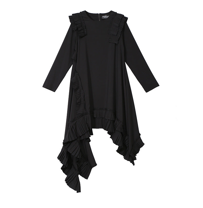 Designed Irregular Long Dresses-Dresses-Black-One Size-Free Shipping at meselling99