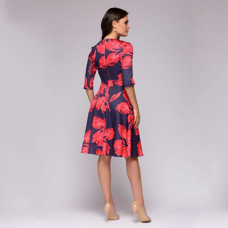 Elegant Women Round Neck Vintage Fall Dresses--Free Shipping at meselling99