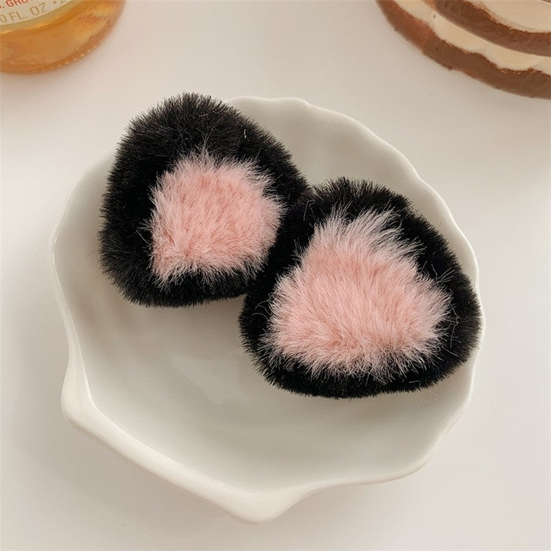 Cute Furry Colorblock Hair Claw Clip