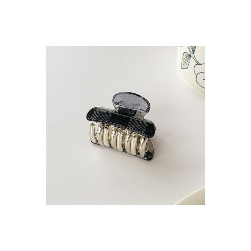 Plaid Print Small Hair Claw Clip